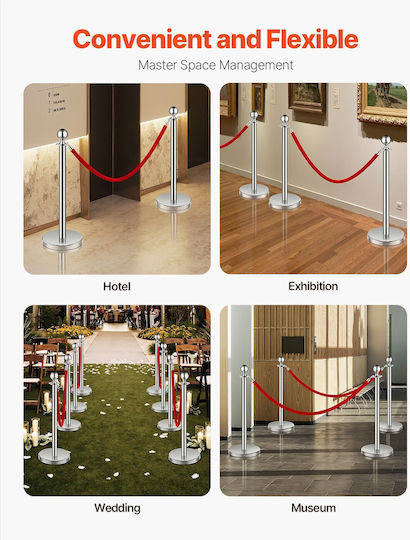 Vevor Safety Barrier Post Silver 1.5m QTGLZDSDYSHROLPEMV0