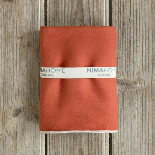 Nima Riva Microfiber Body Towel 200gr/m² Double-Sided Terracotta 160x90cm
