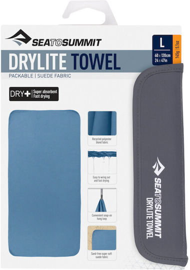 Sea to Summit Drylite Πετσέτα Microfiber Προσώπου Μπλε 120x60εκ.