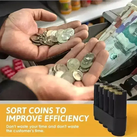 Plastic Portable Coin Holder with 5 Number of Spit 8.2x12.5cm Coin holder