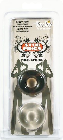 ToyJoy Stud Cock Rings Black & White 2 pcs