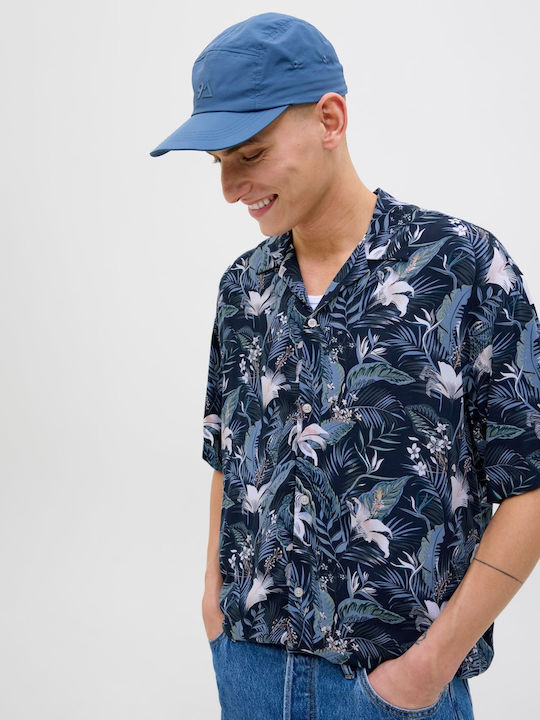 Κοντομάνικο Πουκάμισο Floral Μπλε Navy