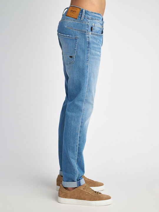 Simon Men's Jeans Pants Elastic with Slim Fit Blue
