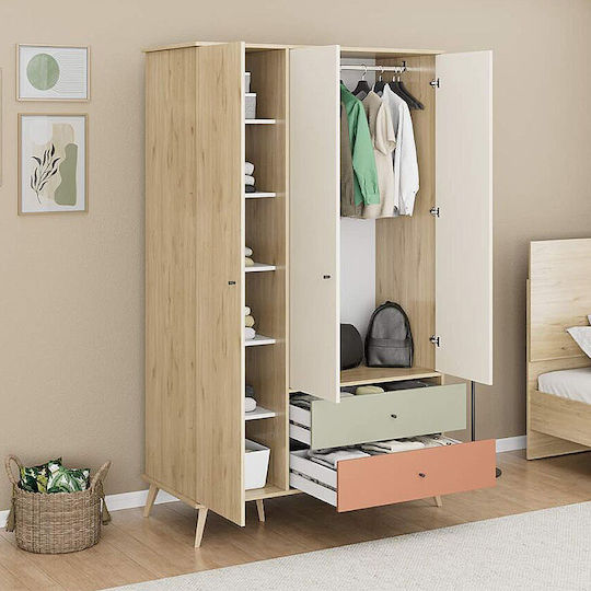 Triple Door Wardrobe Terra Florida Oak 121x54x200cm