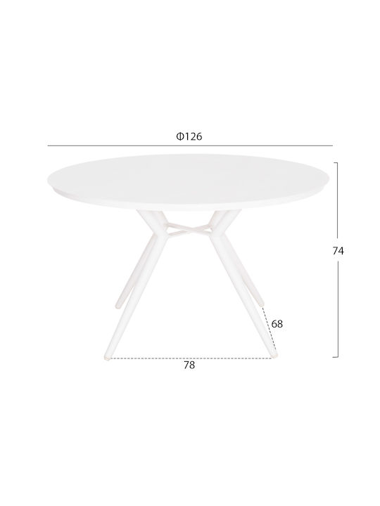 Masa pentru spații exterioare Aluminiu Higer Alb 126x126x74buc