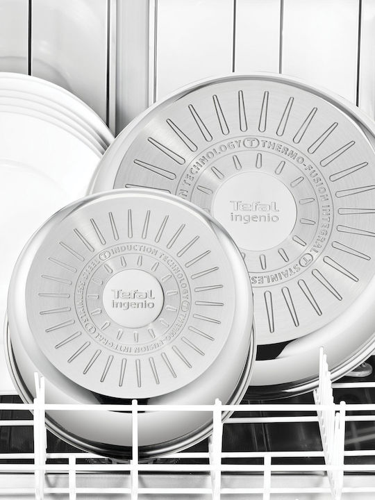Tefal Ingenio Emotion Cookware Set of Stainless Steel with Non-stick Coating Silver 20pcs