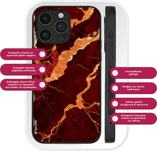 Калъф Sonique Marble Series за Oppo Reno10 5G Червен