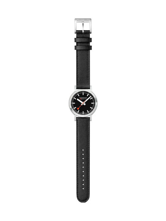 Mondaine Γυναικείο Ρολόι 34mm Μπαταρίας με Μαύρο Δερμάτινο Λουράκι