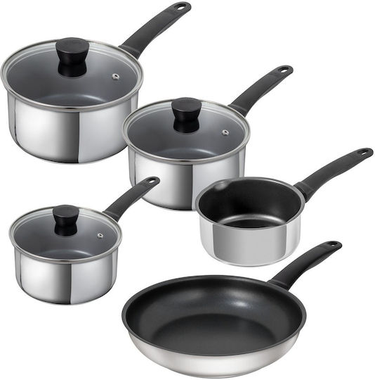 Kuhn Rikon Set De Vase De Gătit Clasic Din Oțel Inoxidabil Cu Acoperire Interioară Antiaderent 5 Piese