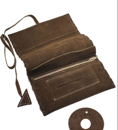 PO.S Lederne Tabaktasche Lila mit Verschluss 16.5x7.5cm