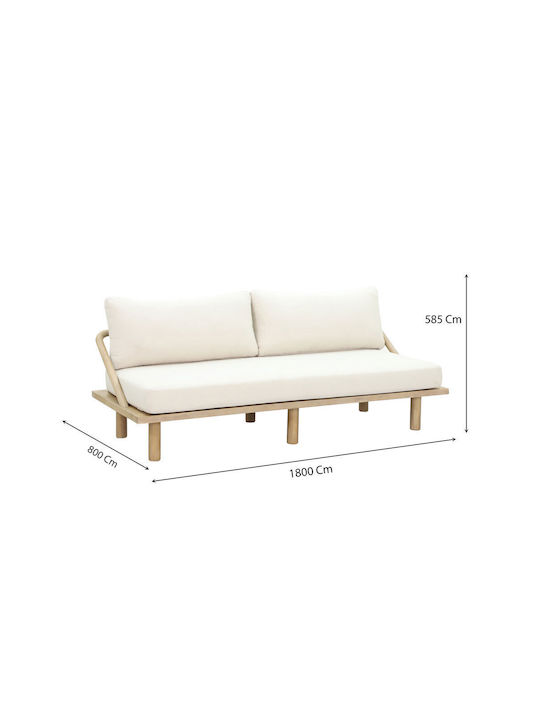 Siesta Διθέσιος Καναπές Κρεβάτι Cream 180x80x59εκ.