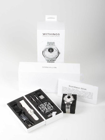 Withings Scanwatch Nova Brilliant Titanium 39mm with Heart Rate Monitor (Titanium-Grey)