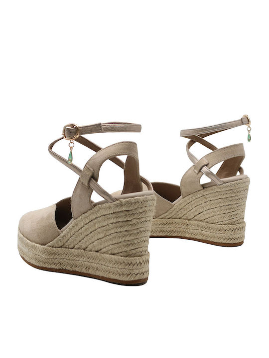 Damenplattformen Beige