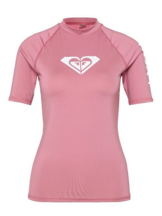 Roxy Whole Hearted UPF 50 Damen Kurzärmeliges Sonnenschutzshirt Rosa