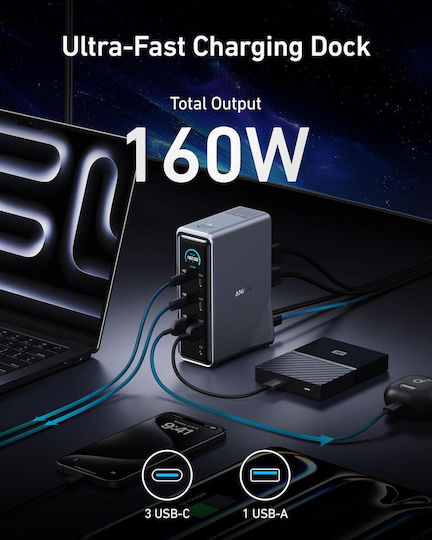 Anker USB-C Docking Station with HDMI 4K PD Ethernet and Support for 2 Monitors Black (A83B63A1)