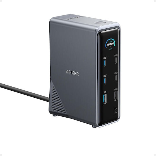 Anker USB-C Docking Station with HDMI 4K PD Ethernet and Support for 2 Monitors Black (A83B63A1)
