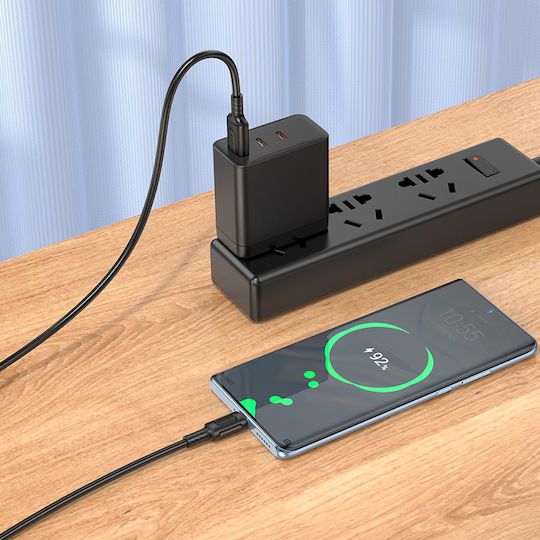 Borofone USB 2.0 Cable USB-C male - USB-A 20W Black 1m