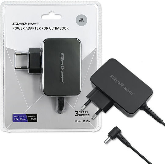 Qoltec Φορτιστής Laptop 33W 19V 1.75A για Asus χωρίς Καλώδιο Τροφοδοσίας