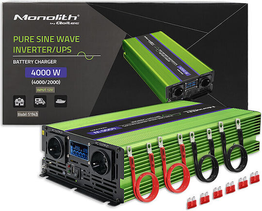 Qoltec Pure Sine Wave Inverter Power 2000W with Nominal Input Voltage 12V Single Phase 51943