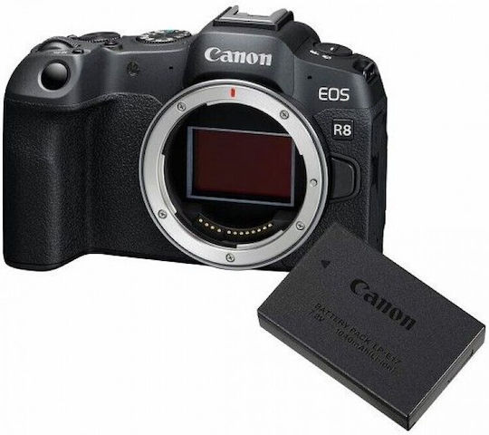 Canon EOS R8 + Μπαταρία LP-E17 Mirrorless Φωτογραφική Μηχανή Body Μαύρη