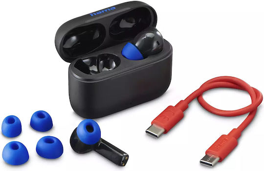 HAMA Passion Clear II In-ear Bluetooth Handsfree Ακουστικά με Θήκη Φόρτισης Μαύρα