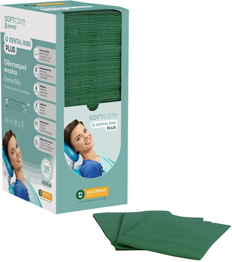 Bournas Medicals Dental Towel Green 2ply + 1ply with Dispenser 125 Pieces
