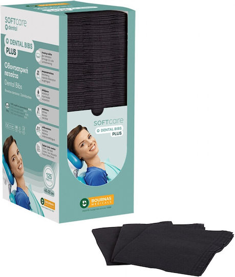 Bournas Medicals Dental Black Towel 2ply + 1ply with Dispenser