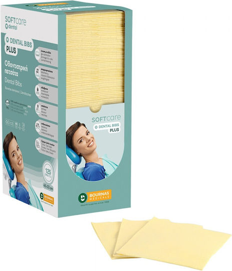 Bournas Medicals Dental Towel Yellow 2ply + 1ply with Dispenser 125 Pieces