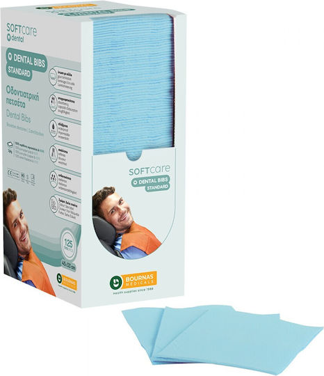 Soft Care Zahnhandtuch Hellblau 1ply + 1ply mit Dispenser 500 Stück