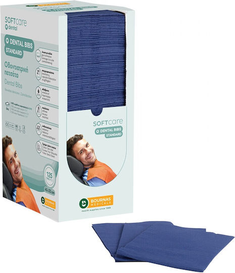 Soft Care Zahntuch Blau 1ply + 1ply mit Dispenser 125Stück Rainbow