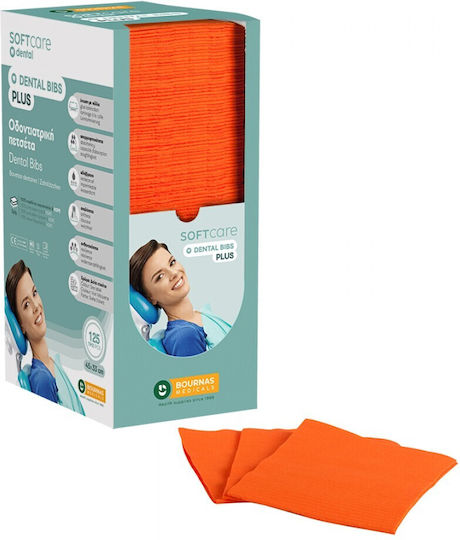 Bournas Medicals Dental Towel Orange 2ply + 1ply with Dispenser 125 Pieces