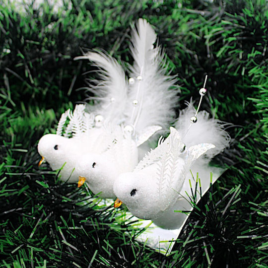 Weihnachtliche Dekovögel mit Clip 3er-Set 1epx2089