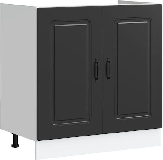Kalmar Dulap pentru Chiuvetă Negru 80x46x81.5buc
