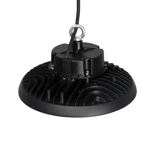 GloboStar Φωτιστικό Καμπάνα 100W Ψυχρό Λευκό 15000lm με Ενσωματωμένο LED Μαύρο Ø26.5xΥ15cm