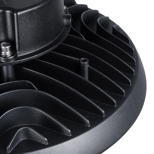 GloboStar Φωτιστικό Καμπάνα 100W Ψυχρό Λευκό 15000lm με Ενσωματωμένο LED Μαύρο Ø26.5xΥ15cm