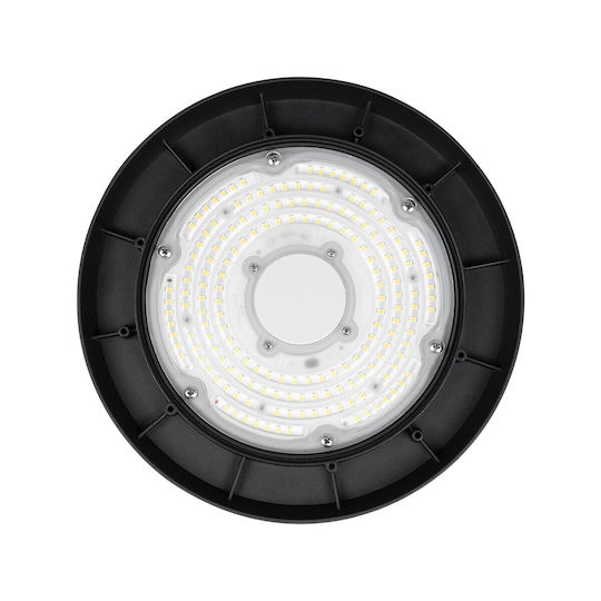 GloboStar Φωτιστικό Καμπάνα 100W Ψυχρό Λευκό 15000lm με Ενσωματωμένο LED Μαύρο Ø26.5xΥ15cm