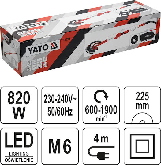 Yato Telescopic Power Disc Sander with Suction Capability 820W