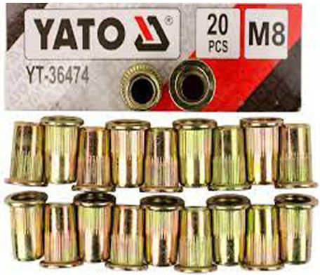 Yato Nituri Din Fier M8x8mm 20 Bucăți