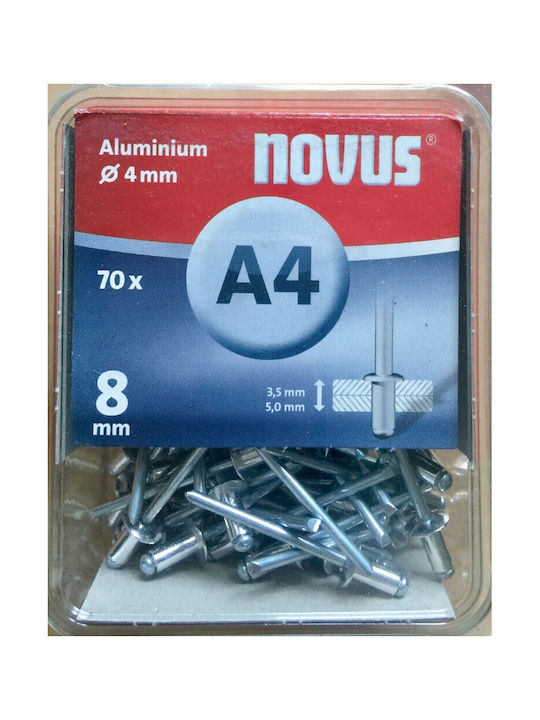Novus Πριτσίνια Aluminium M4x8mm 70Stück