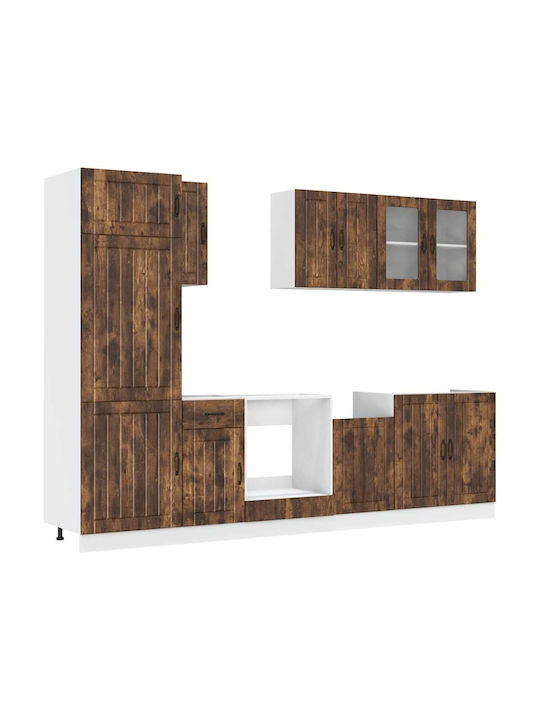 Kalmar Set Dulapuri de Bucătărie Suspendate & de Podea Cafea 60x57x207buc