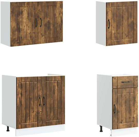 Kalmar Set Hängeschränke & Bodenschränke Küche Coffee 60x57x207cm