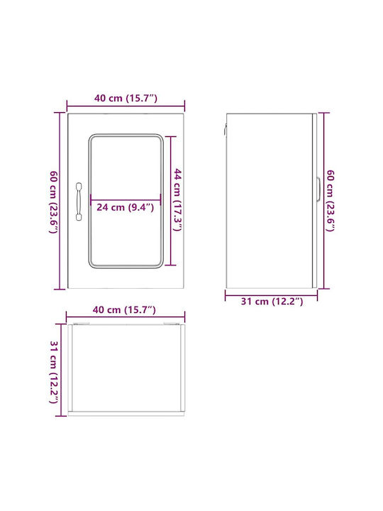 Kalmar Cabinet Wall Gray Sonoma 40x31x60pcs
