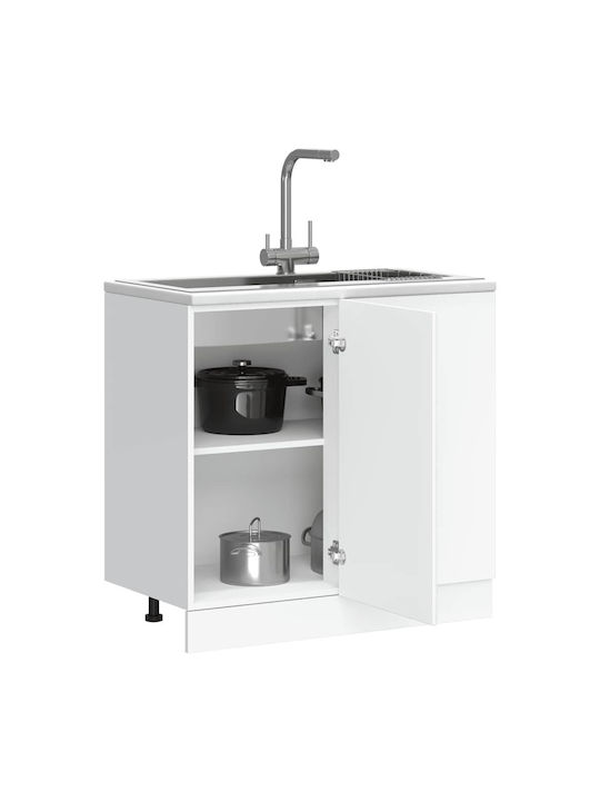 Lucca Ντουλάπι Νεροχύτη Λευκό 80x46x81.5εκ.