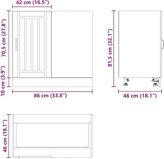 Lucca Dulap pentru Chiuvetă Alb 80x46x81.5buc