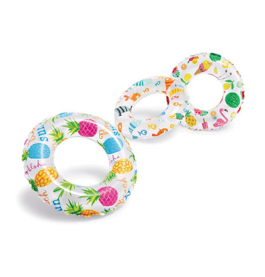 Intex Lively Print Kids' Swim Ring with Diameter 51cm. for 4-6 Years Old Watermelon-Flamingo-Ice Cream