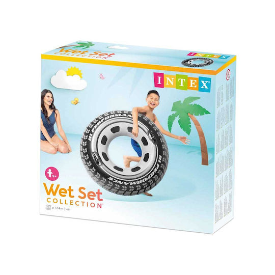 Intex Παιδικό Σωσίβιο Κουλούρα με Χειρολαβές και Διάμετρο 114εκ. από 9 Ετών Μαύρο