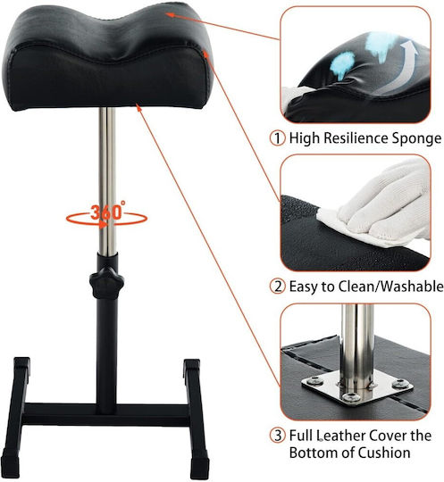 Wheeled Footstool Black