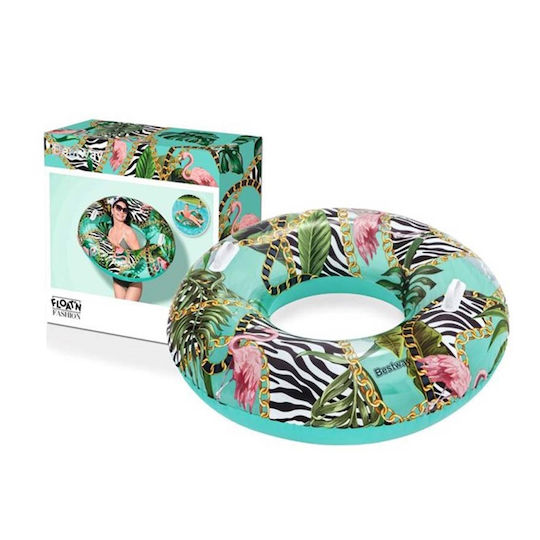Bestway Kids' Swim Ring Flamingo with Handles and Diameter 114cm.