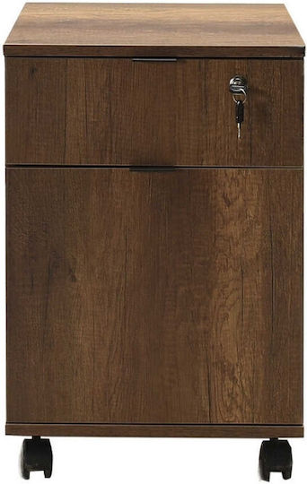 Чекмеджета Графо Рио Дървени с Колелца и Ключалка Орех 41x41x61см