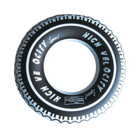Kids' Swim Ring with Handles and Diameter 90cm. Black tra